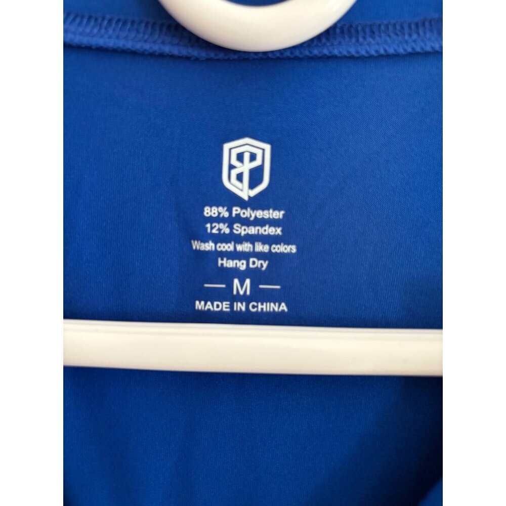 Born Primitive NWT Cross Back Long Sleeve Crop Training Top Blue Size Medium - Picture 6 of 8